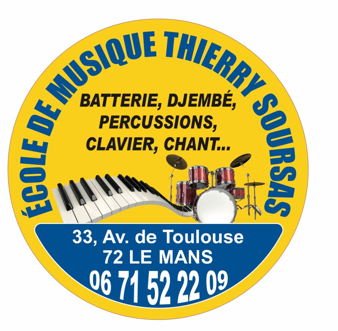 École De Musique De Batterie,Djembé,Percussions,Piano,Chant Thierry Soursas Le Mans, École De Musique au Mans